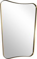 ANDY STAR Gold Vanity Mirror, 22x30 Inch Brushed Gold Bathroom Mirror, Antique Brass Asymmetrical Mirror in Rust-Proof Stainless Steel Metal Frame, Unique Butterfly Shape, Ideal for Home Remodel