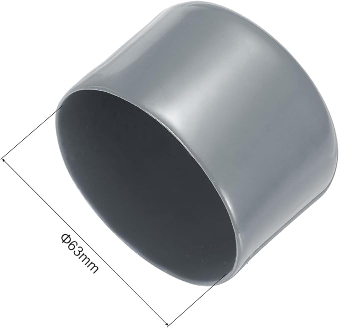 uxcell 10pcs Rubber End Caps 63mm(2 1/2 Inch) ID Vinyl Round End Cap Cover Screw Thread Protector Light Grey