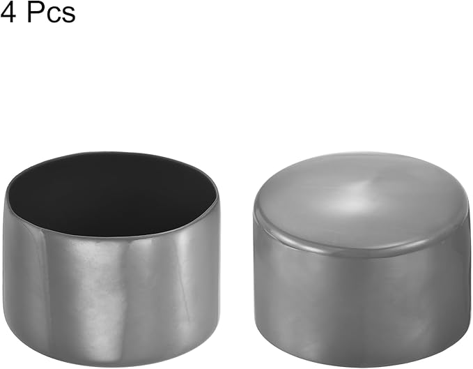 uxcell 4pcs Rubber End Caps 80mm(3 1/8") ID Vinyl Round End Cap Cover Screw Thread Protectors Dark Grey, 50mm Height