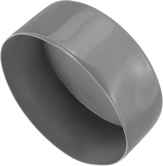 uxcell 4pcs Rubber End Caps 130mm ID Vinyl Round End Cap Cover Screw Thread Protectors Light Gray, 50mm Height