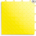 Big Floors RaceDeck CircleTrac, Interlocking Non-Slip Garage Flooring Tile, Durable, Modular, Heavy-Duty Copolymer, Easy Install (Yellow, 12 Pack of 12 x 12" Tiles)