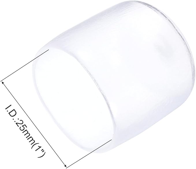 uxcell 5pcs Rubber End Caps 25mm(1") ID PVC Vinyl Round Tube Bolt Cap Cover Screw Thread Protectors Clear