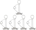 Mikinona 5Pcs High-Strength Tent Deck Pegs with Spring Buckles Silver Stainless Steel Tent Anchor Hooks for Secure Wind-Resistant Camping Canopy and Awning Fixing