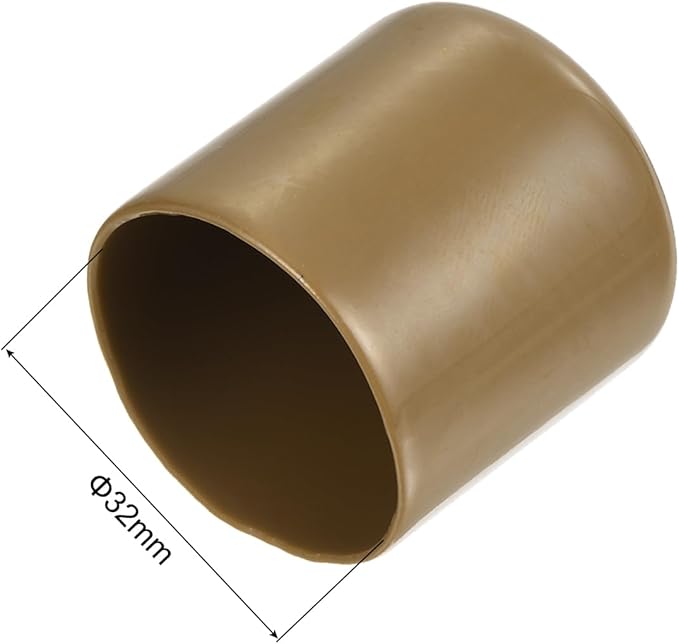 uxcell 10pcs Rubber End Caps 32mm(1 1/4") ID Vinyl Round End Cap Cover Screw Thread Protectors Light Brown
