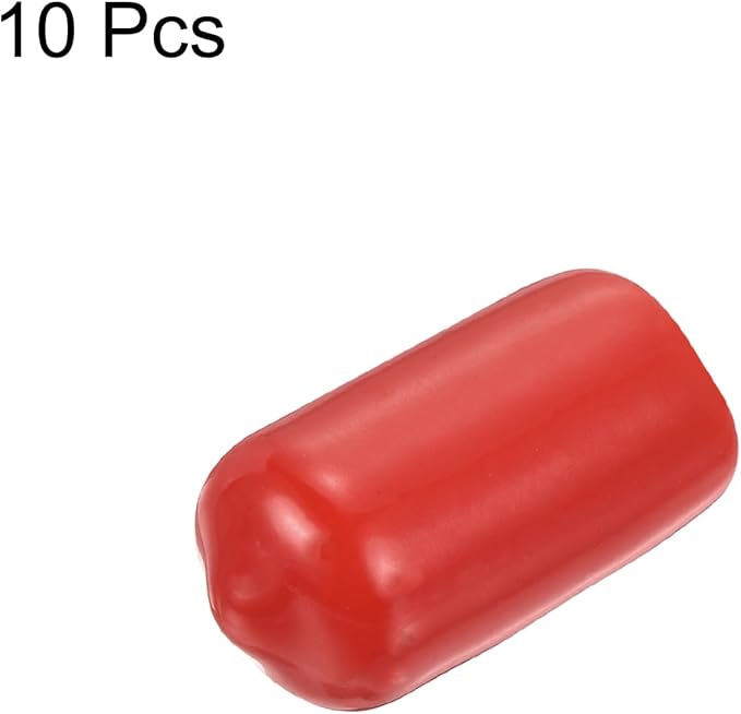 uxcell 10pcs Rubber End Caps 12mm(1/2") ID Vinyl Round End Cap Cover Screw Thread Protectors Red