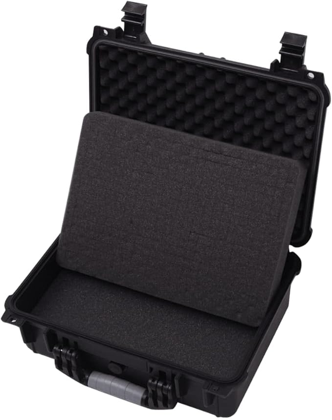 PP Portable Flight Case, Lockable Tool Box for Transportation Travelling, Protective Equipment Case, 16"x13"x6.9", -286