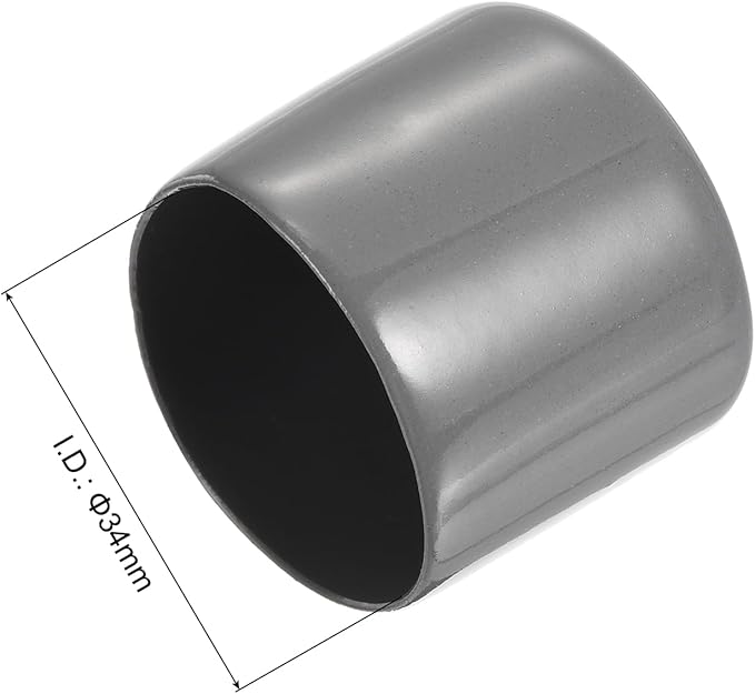 uxcell 10pcs Rubber End Caps 34mm ID Vinyl Round End Cap Cover Screw Thread Protectors Dark Grey