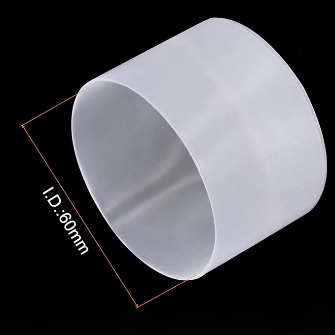 uxcell 4pcs Rubber End Caps 60mm ID Vinyl Round Tube Bolt Cap Cover Screw Thread Protectors Clear, 40mm Height