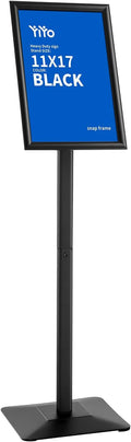 YIYO Sign Stand Poster Stand，adjustable heavy duty pedestal Sign Holder Floor Stand，aluminium frame floor standing for display11*17 inch，Black (11*17 Black)