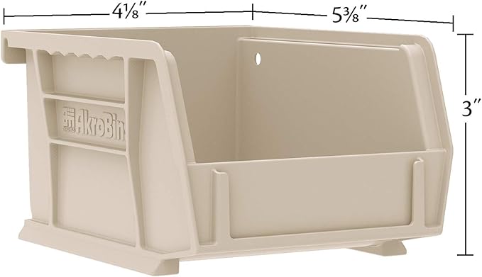 Akro-Mils 30210 AkroBins Plastic Storage Bins, Space-Saving Stackable Bins for Garage, Pantry, Craft Organization, 5-Inch x 4-Inch x 3-Inch, Clear, 6-Pack
