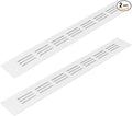 Vent Systems 12 x 1.5 Inch (Outer Dimensions) Air Supply Ventilation Grille - Pack of 2 - White Aluminum Rectangle Intake/Exhaust Door Vent Deflector - HVAC for Home Improvement Floor, Wall Duct Cover