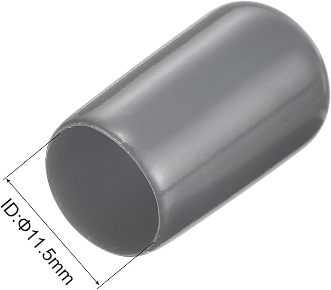 uxcell 10pcs Rubber End Caps 11.5mm ID Vinyl Round End Cap Cover Screw Thread Protector Dark Grey