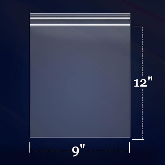 iMailer - 500 Count - 9" x 12" Zip Bags - Clear Reclosable Zip Plastic Poly Bags with Resealable Lock Seal Zipper for Art Prints, A4, Letter Sized Documents, Clothing