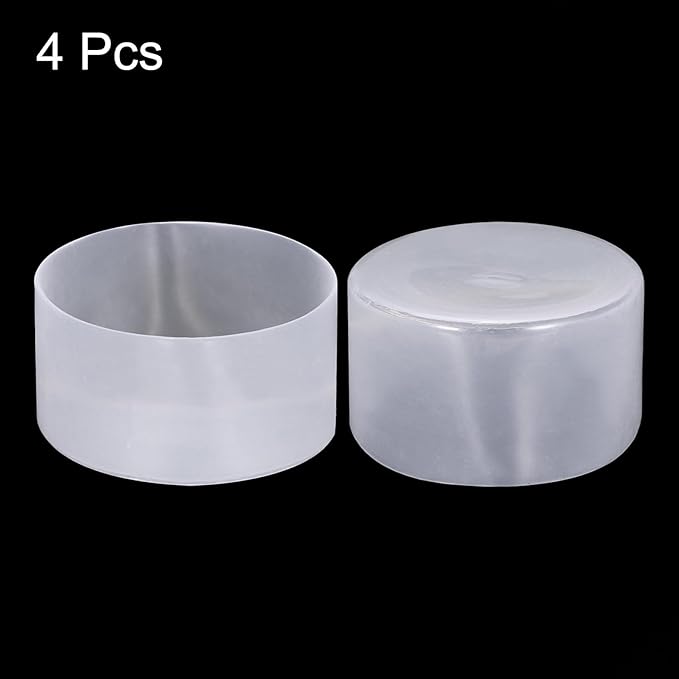 uxcell 4pcs Rubber End Caps 80mm ID Vinyl Round Tube Bolt Cap Cover Screw Thread Protectors Clear, 50mm Height