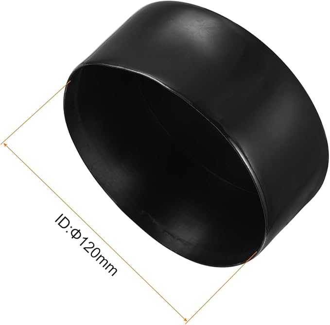 uxcell 4pcs Rubber End Caps 120mm ID Vinyl Round End Cap Cover Screw Thread Protectors Black, 50mm Height