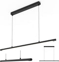 LED Linear Pendant Light, Office Light, Flicker-Free, Non Dimmable, Modern Ceiling Lighting for Bedroom Dining Room Table, 20W 3000K Warm Light 47.2" Black