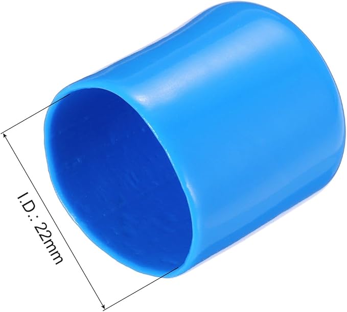uxcell 10pcs Rubber End Caps 22mm(7/8") ID Vinyl Round End Cap Cover Screw Thread Protectors,Light Blue