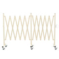 GYMTIME Expandable Metal Barricade, Flexible Mobile Safety Barrier, Folding Security Gate with Casters, Adjustable Traffic Temporary Fence for School, Shopping Mall, 16 Feet, Milkyellow