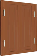 Solid Wood Interior Swing Door with Metal Hinges - Swinging Cafe Doors for Kitchen, Stairs, Bedroom Entrance & Partition (Brown, 27.56"X35.43")