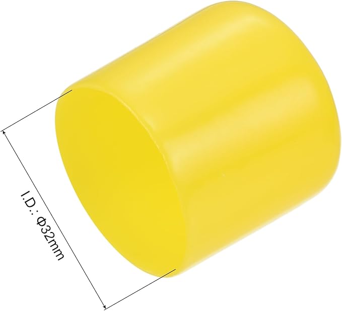 uxcell 10pcs Rubber End Caps 32mm(1 1/4") ID Vinyl Round End Cap Cover Screw Thread Protectors Yellow