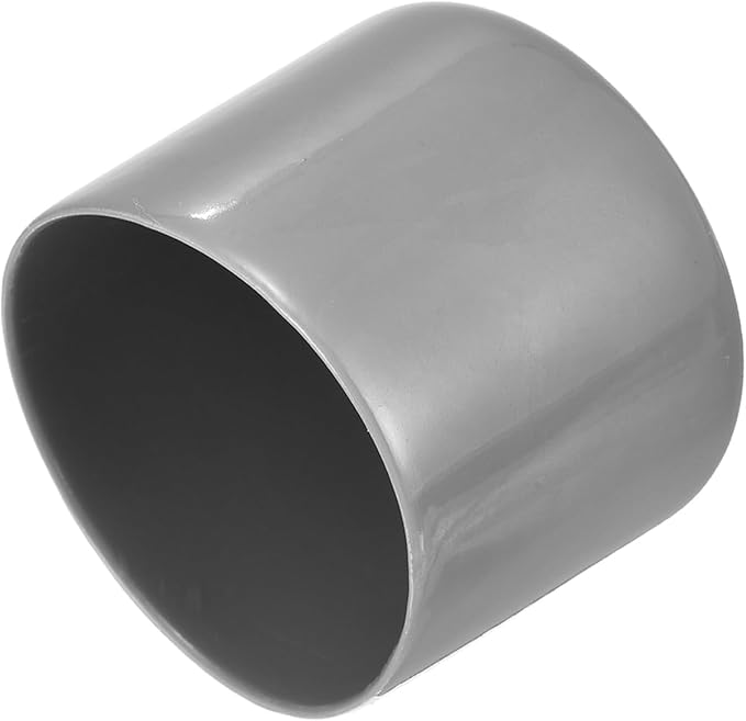 uxcell 4pcs Rubber End Caps 48mm ID Vinyl Round End Cap Cover Screw Thread Protectors Light Gray, 40mm Height