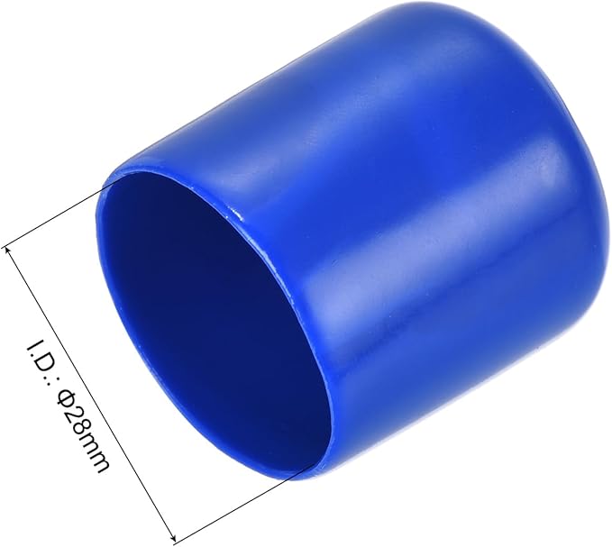 uxcell 10pcs Rubber End Caps 28mm ID Vinyl Round Tube Bolt Cap Cover Screw Thread Protectors Blue