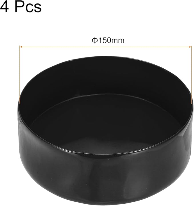 uxcell 4pcs Rubber End Caps 150mm(5 15/16 Inch) ID x 80mm(3 1/8 Inch) H Vinyl Round End Cap Cover Screw Thread Protectors Black