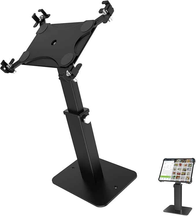 AntiTheft Rotating Tablets Kiosk Stand 8.3" 13.4" Height Heavy Duty Aluminum Steel Base Compatible 9.7" 13" Devices Heavy Duty Pad Stand for Retail