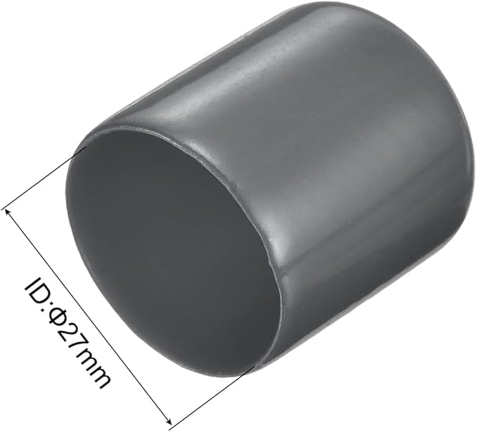 uxcell 10pcs Rubber End Caps 27mm ID Vinyl Round End Cap Cover Screw Thread Protector Dark Grey