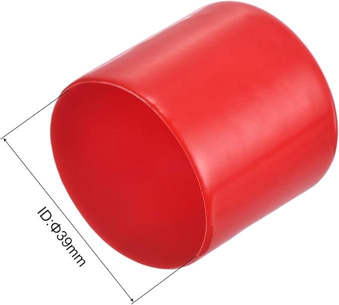 uxcell 5pcs Rubber End Caps 1 9/16"(39mm) ID Vinyl PVC Round Tube Bolt Cap Cover Screw Thread Protectors Red