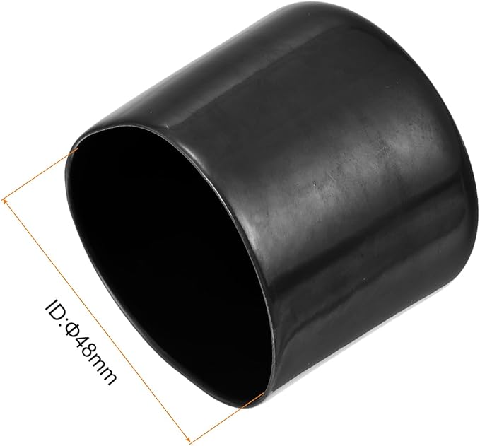 uxcell 5pcs Rubber End Caps 1 7/8"(48mm) ID Vinyl PVC Round Tube Bolt Cap Cover Screw Thread Protectors Black