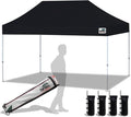Eurmax USA 10'x15' Pop Up Canopy Tent Commercial Instant Canopies with Heavy Duty Roller Bag,Bonus 4 Sand Weights Bags (Black)
