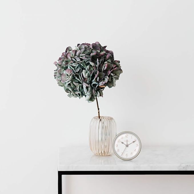 Presentime & Co 4" Chic Home Tabletop Alarm Mantel Clock, Desk and Shelf Clock, Silent no Ticking, Warm Gray and Chic Silver Finish. Tabletop Décor, Home Décor