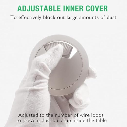 5 Pcs Desk Grommet 2" / 50 mm, Desk Cord Hole Cover, Cable Grommet ABS Plastic, Desk Hole Grommet for Home & Office Pc, Detachable Adjustable Cable Cord Organizer-Silvery
