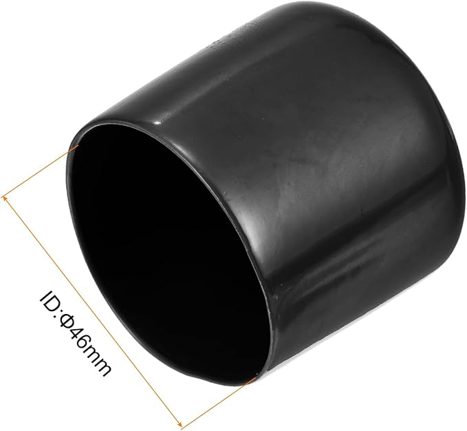 uxcell 5pcs Rubber End Caps 1 13/16"(46mm) ID Vinyl PVC Round Tube Bolt Cap Cover Screw Thread Protectors Black