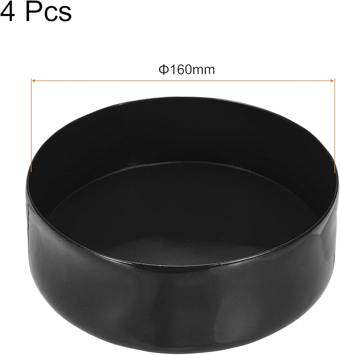 uxcell 4pcs Rubber End Caps 160mm(6 5/16 Inch) ID x 80mm(3 1/8 Inch) H Vinyl Round End Cap Cover Screw Thread Protectors Black