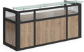 NBF Modern Reception Desk with Counter, Front Desk, Retail Checkout Counter, Office, Lobby, Salon, Store, 87" W x 30" D, Sunlight Ash