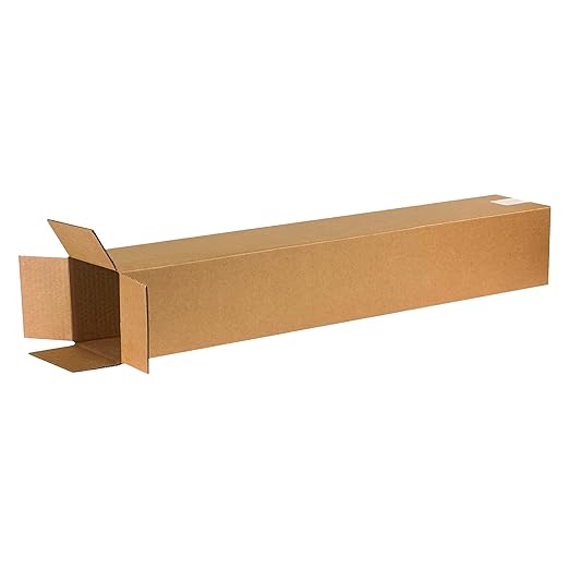 BOX USA 6x6x38 Tall Corrugated Boxes, Tall, 6L x 6W x 38H, Pack of 25 | Shipping, Packaging, Moving, Storage Box for Home or Business, Strong Wholesale Bulk Boxes