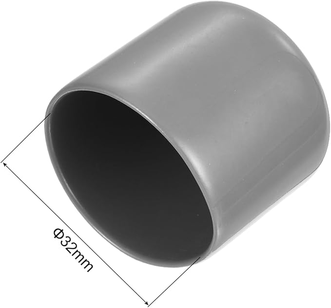 uxcell 5pcs Rubber End Caps Protective Caps 32mm ID Vinyl PVC Round Tube Bolt Cap Cover Screw Thread Protectors Light Gray