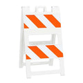 Plasticade All-Plastic A-Frame Type 2 Barricade (8" Top, 8" Bottom) - High Intensity Prismatic Reflective Sheeting, Durable, High-Visibility Traffic Control Solution with Built-in Handle