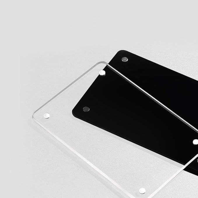 5 Pack Acrylic Label Holder Price Tag Displays Sign Holder with 3M Tape Adhesive Wall Mount Sign Stand (Black 90*60mm/3.54*2.36 inches)