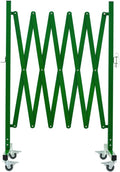 TRUNK Expandable Metal Barricade, 8 FT, Green, Portable Safety Barrier with Casters, Flexible Mobile Barrier Gate, Adjustable Temporary Fence for Garden Indoor,Shopping mall