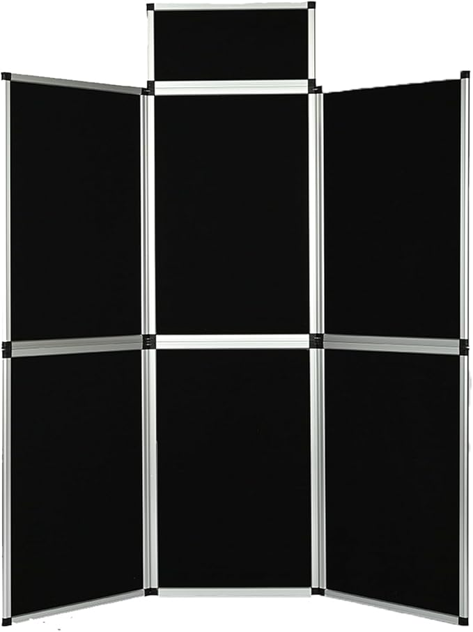 6+1 Panel Trade Show Presentation Board, 82.6" H x 70.8" W Portable Display Panel System, Folding 6 Panels Exhibition Boards Single Sided Tabletop Display 6 Panels,Hook & Loop-Receptive Fabric