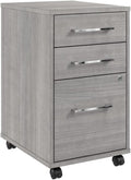 Bush Business Furniture Hustle 3 Drawer Rolling File Cabinet in Platinum Gray, Mobile Document Storage for Home and Professional Office