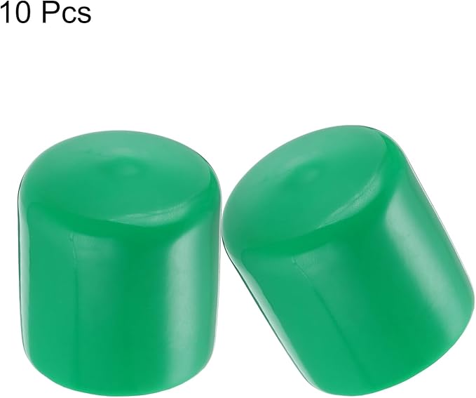 uxcell 10pcs Rubber End Caps 37mm(1 7/16") ID Vinyl Round End Cap Cover Screw Thread Protectors Dark Green