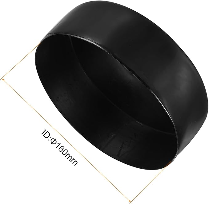uxcell 4pcs Rubber End Caps 160mm ID Vinyl Round End Cap Cover Screw Thread Protectors Black, 50mm Height