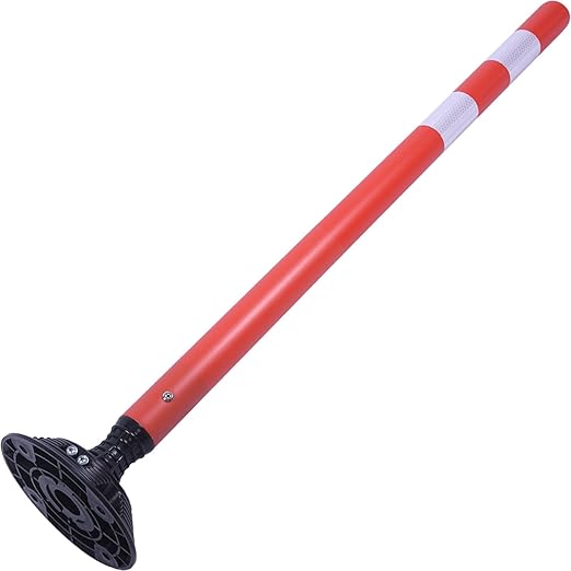 8 Pack Traffic Delineator Post Cones, High Visibility 3M Reflective Tapes, Flexible Spring Post with Detachable Base, for Highway Road Safety, Garage, Parking Lot (Orange, 48")