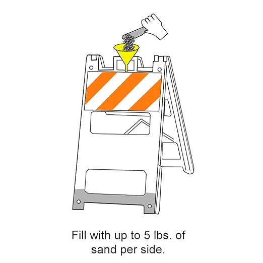 Plasticade All-Plastic A-Frame Type 1 Barricade (12" Top) - High Intensity Prismatic Reflective Sheeting, Durable, High-Visibility Traffic Control Solution with Built-in Handle, and Click Lock Hinges