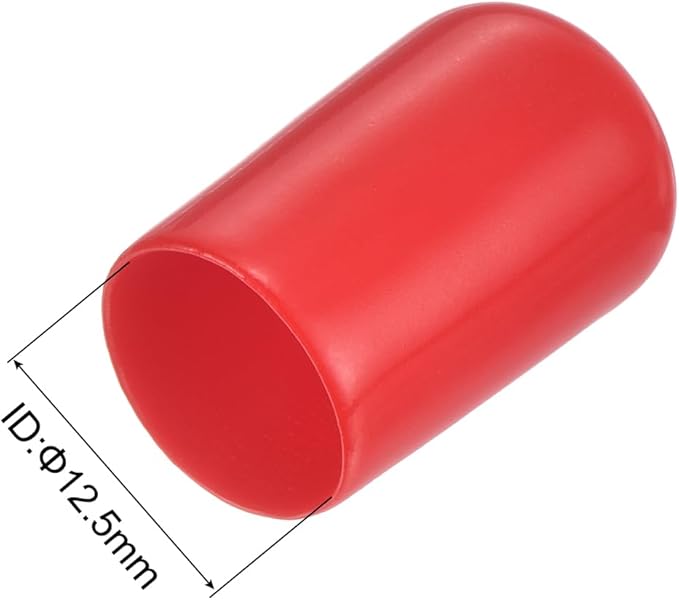 uxcell 10pcs Rubber End Caps 12.5mm ID Vinyl Round End Cap Cover Screw Thread Protector Red