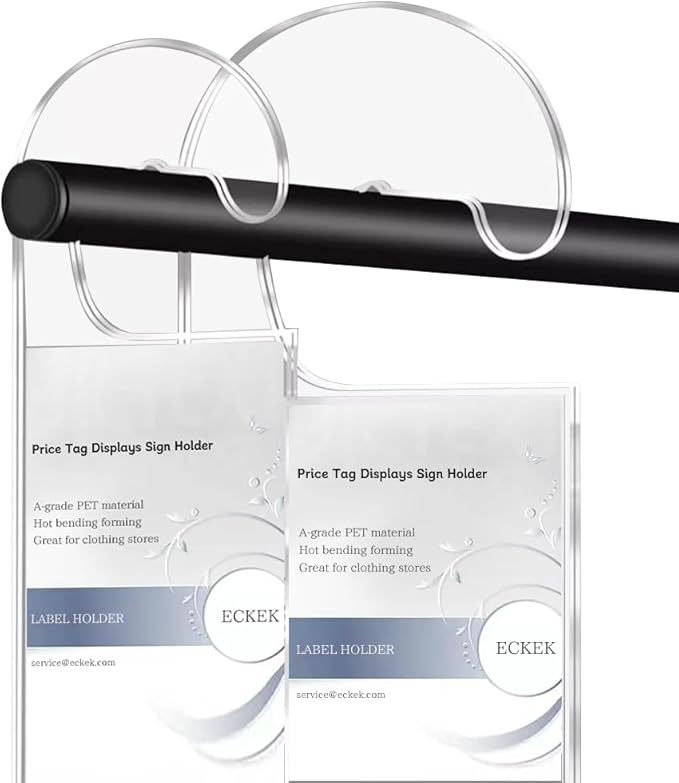 2 Pack Label Holder Price Tag Displays Sign Holder Data Card Holder Ads Display Stand for Retail Store Clothing Price Tag (M (A6) 100*150mm/3.94*5.91inches)
